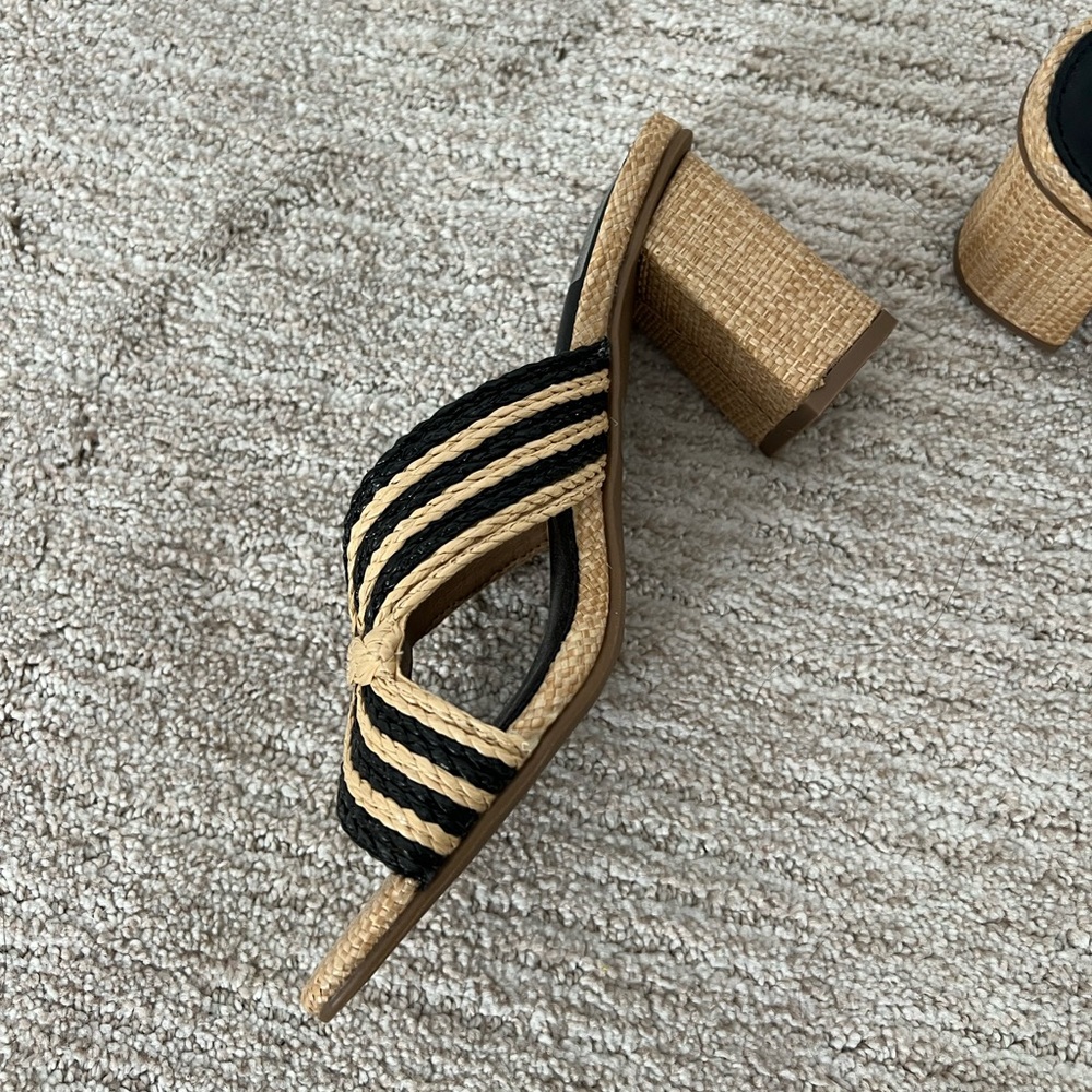 BNWT Dolce Vita Raffia Straw Heels size 6 women’s - Picture 6 of 6